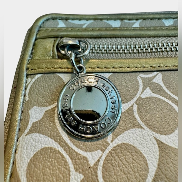 COACH Signature Zip Around Wristlet Wallet - Picture 2 of 14